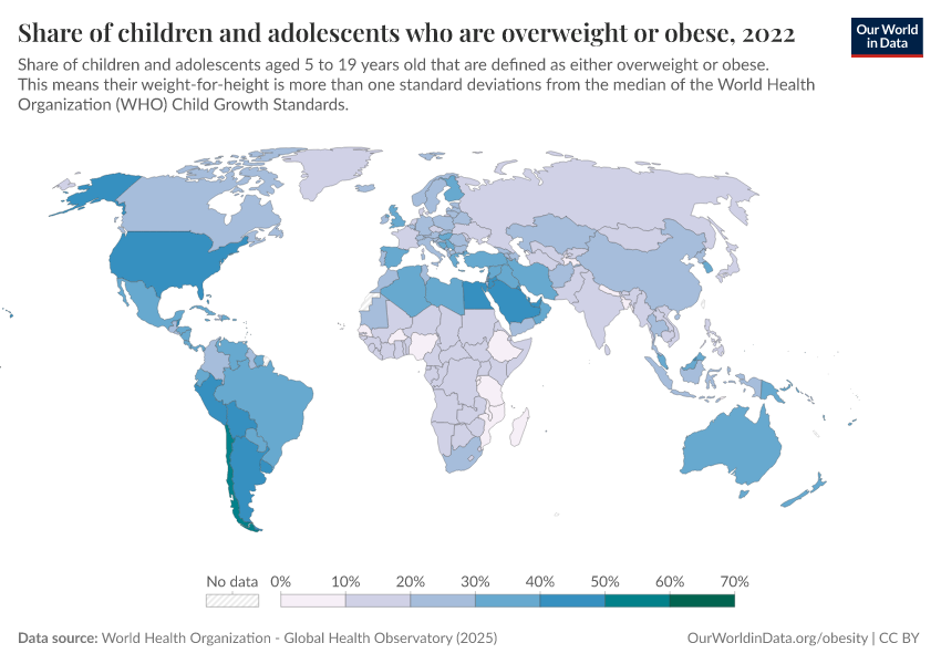 A thumbnail of the "Share of children and adolescents who are overweight or obese" chart