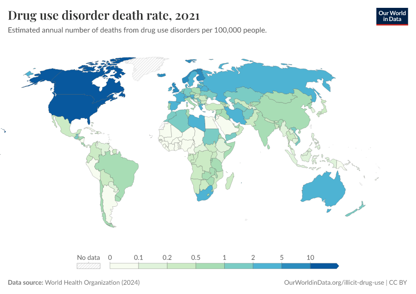 A thumbnail of the "Drug use disorder death rate" chart