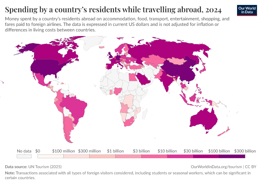 A thumbnail of the "Spending by a country’s residents while travelling abroad" chart